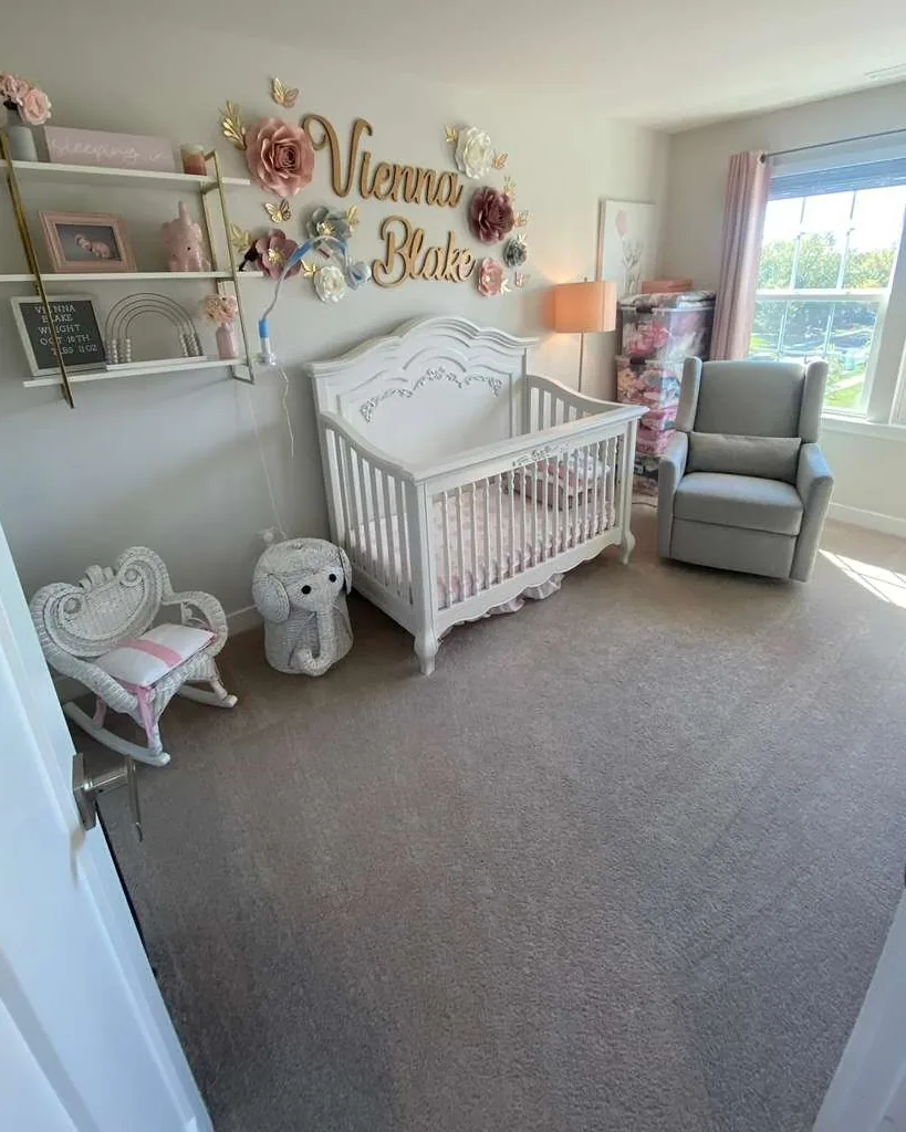 The same nursery tidied, floor clear.